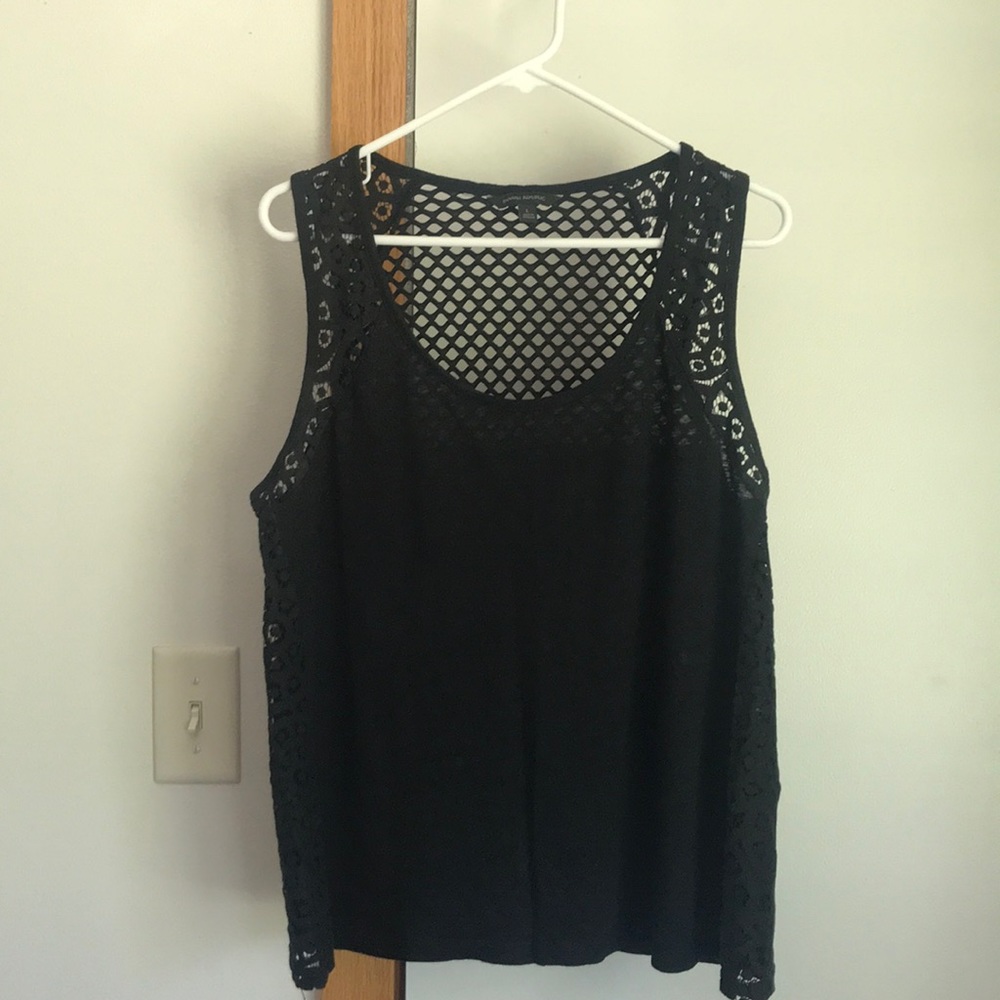 Banana republic black lace detail tank top